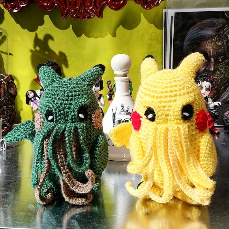 pikachu cthulhu pikachu plush cthulhu toy Pikathulhu pokemon go plush Cthulhu art Cthulhu image 2