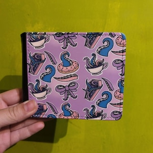 Cartera gótica pastel, cartera gótica, gótica pastel, cartera tentáculo, estética gótica pastel, estética kawaii, Cartera cuero negro