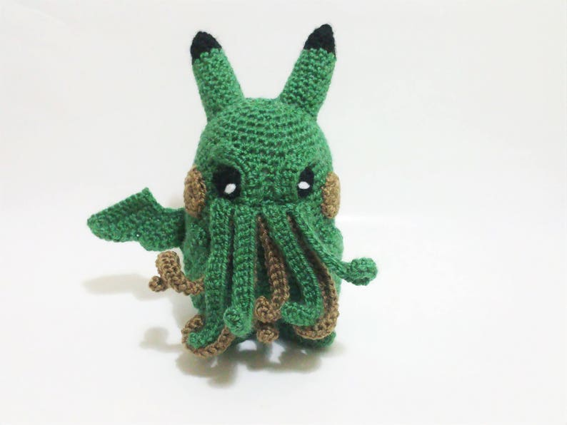 pikachu cthulhu pikachu plush cthulhu toy Pikathulhu pokemon go plush Cthulhu art Cthulhu Green