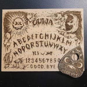 Ouija board, spirit board, witch gift, occult practice, wooden ouija board, wiccan decor, witchy decoration, handmade ouija board