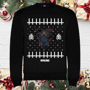 Baphomet jumper, Christmas Baphomet jumper, satan jumper, Goth xmas, Xmas present, Winter jumper, Christmas demon, Goth Christmas clothing