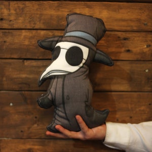 Plague Doctor cushion doll, Gothic Home Decor, , Halloween doll, Plague Mask Art, Black Death, Medieval gift, goth doll, macabre, funny gift