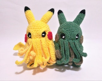 pikachu cthulhu - pikachu plush cthulhu toy - Pikathulhu - pokemon go plush - Cthulhu art -  Cthulhu