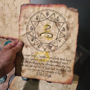 Handcrafted Parchment Scroll: Hastur, the Yellow King, Lovecraftian Horror, Carcosa, Eldritch Prop, Dark Fantasy Decor