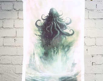 At the Mountains of Madness Tapestry, Cthulhu decor,  Wall Hanging, Tapestry Wall Art, dark style, home decor, Wall Tapestry For Home Decor,