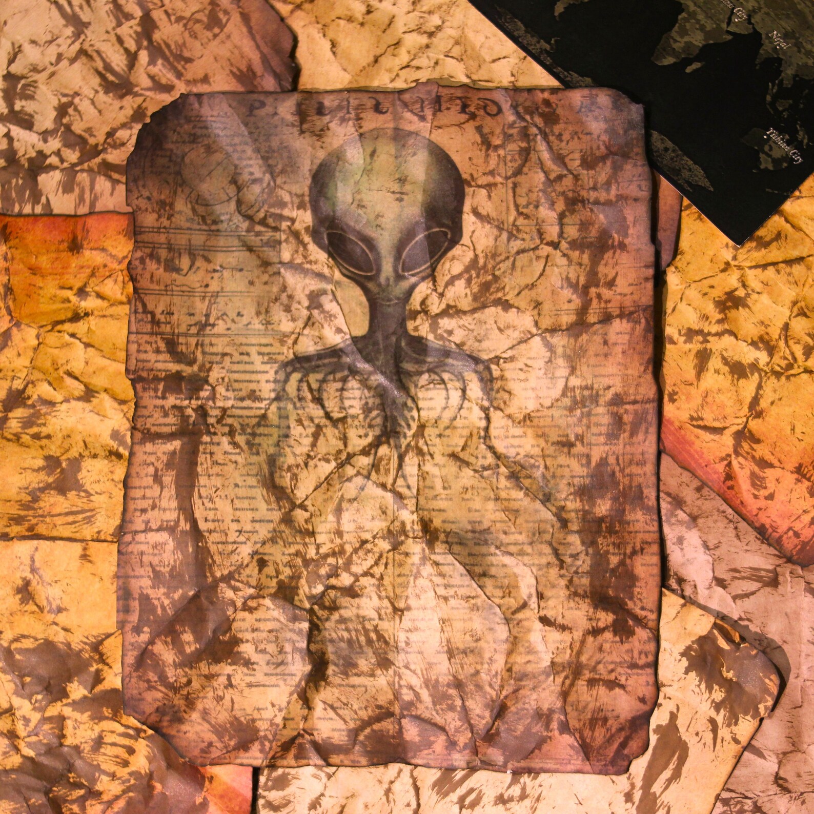 Alien Scroll, UFO Blueprints, Alien Autopsy, Area 51, Glows in the Dark ...