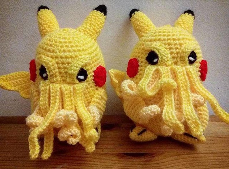 pikachu cthulhu pikachu plush cthulhu toy Pikathulhu pokemon go plush Cthulhu art Cthulhu image 8