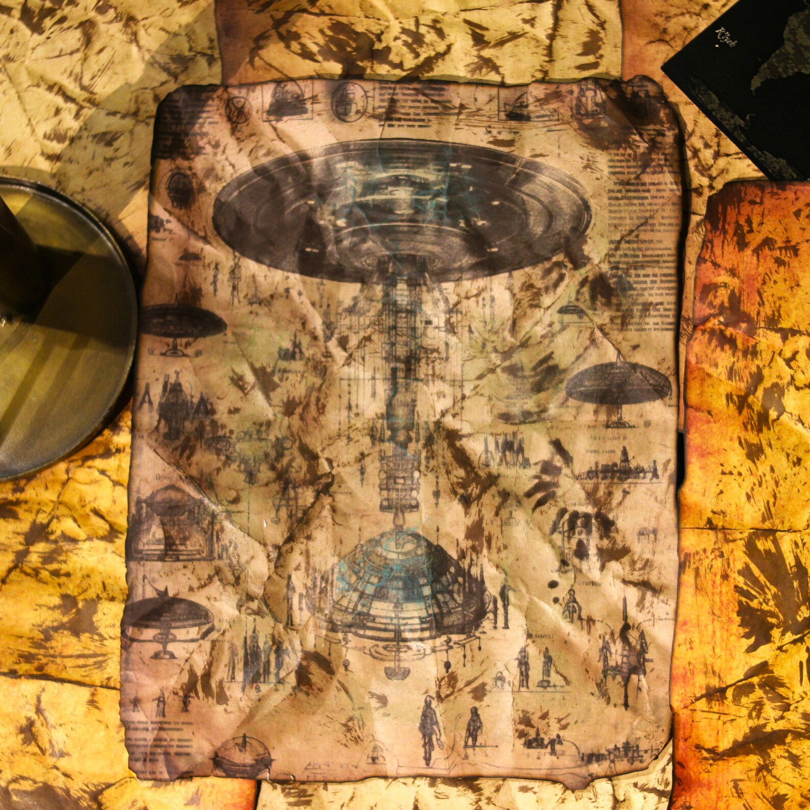 Alien Scroll, UFO Blueprints, Alien Autopsy, Area 51, Glows in the Dark ...