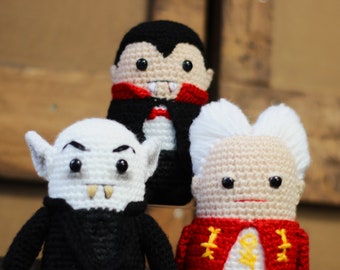 Bundle Vampire Dolls, Nosferatu doll, Dracula, Bram Stoker, Coppola Tribute, Gothic Decor, Horror Collectibles, Unique Gifts, Amigurumi