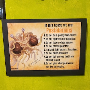 Pastafari, FSM, flying spaguetti monster, Pastafarianism, FSM sign, Pastafarian gift, foam board decor, Pastafarian sign, funny wall decor