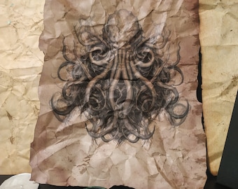 Cthulhu Scrolls:  Prints of necronomicon , Role-Playing, perfecti gift Handcrafted, Props, LARP, Fantasy, Adventures, Role-Playing,