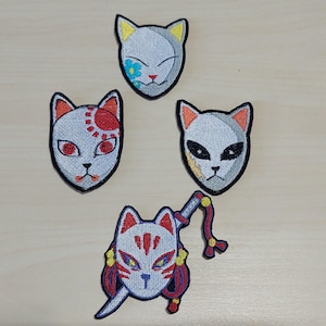 DEMON SLAYER fox masks iron on patch
