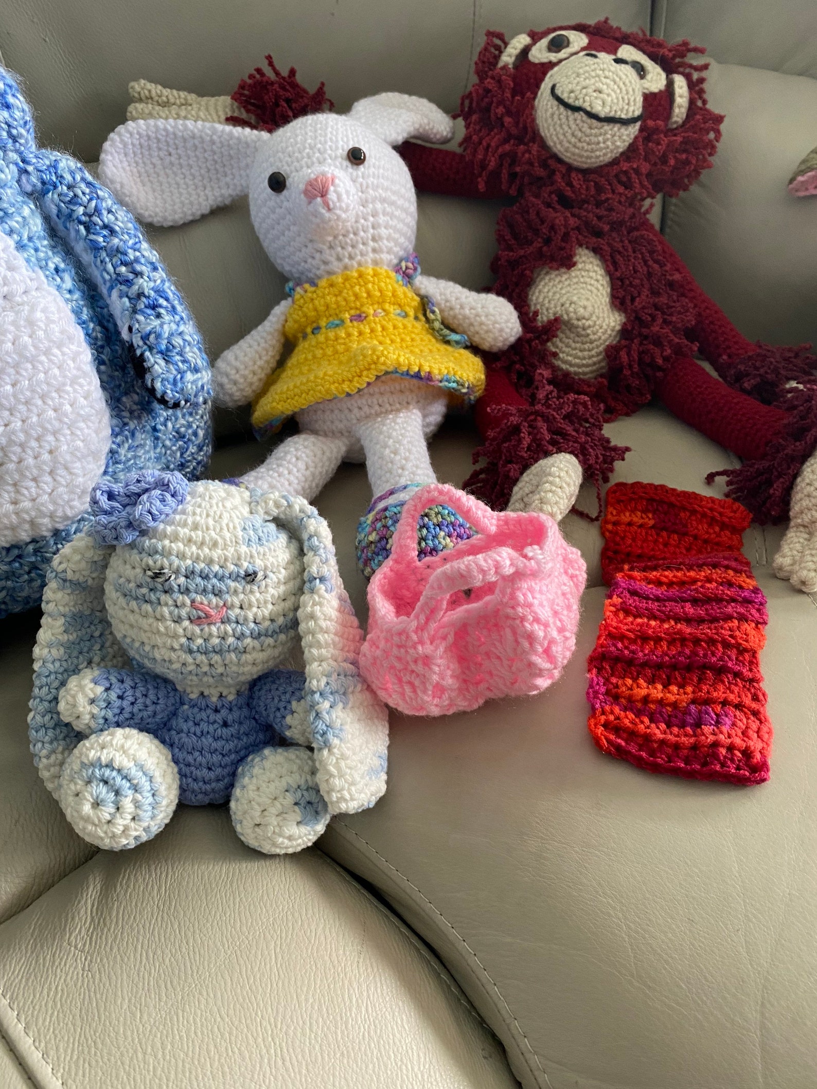 Hand Crocheted Animal Lot of Seven Etsy