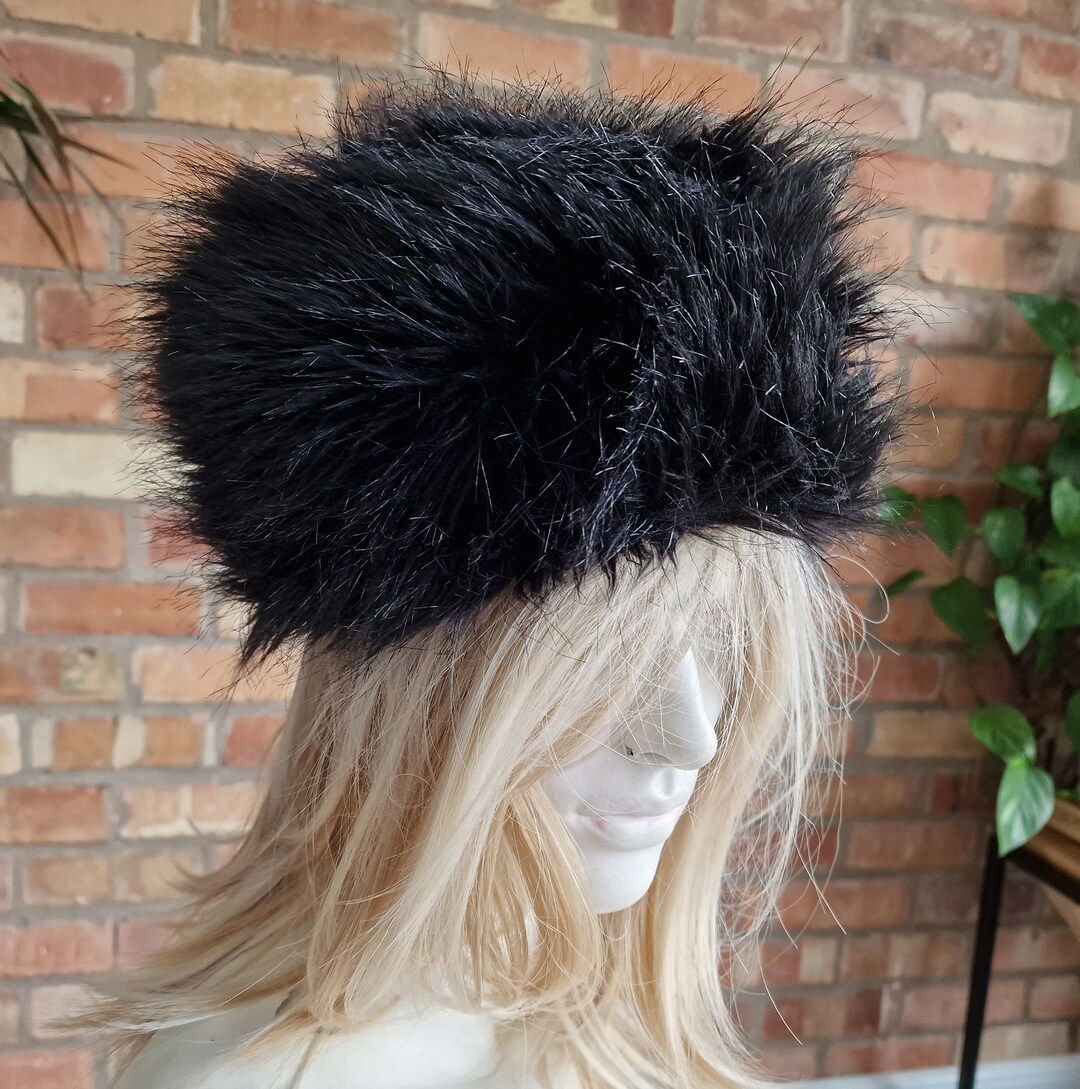 Handmade Super Fluffy Black Faux Fur Hat - Etsy