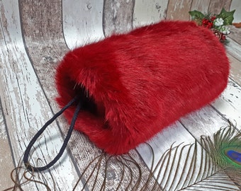 Elderly Hand Muff, Extra Warm Faux Fur Hand Muff, Super warm - Super thick - with extra padding and layers to keep hands warm