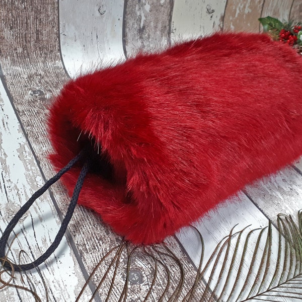 Luxury Super Thick Girl Hand Muff, Extra Warm Faux Fur Hand Muff, Super warm - Super thick - with extra padding and layer to keep hands warm