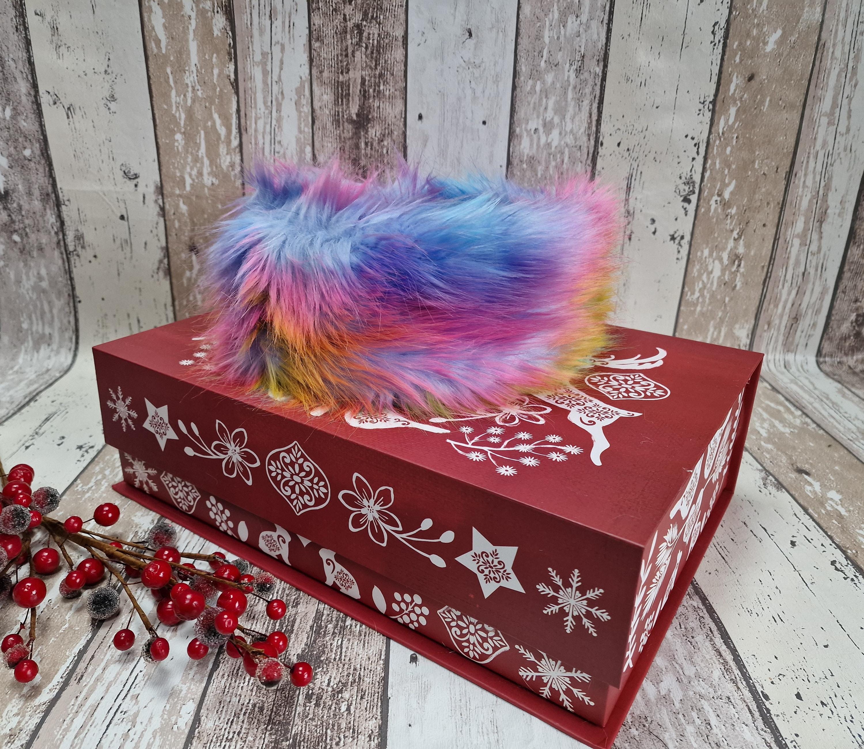 Luxury Rainbow Faux Fur Headband: Handmade Ear Warmer - Etsy display picture 2