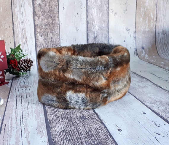 Luxury Brown Brown Bear Faux Fur Headband - Brown Faux Fur  display picture 3