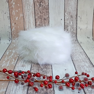 Handmade White Faux Fur Cossack Hat: Women&#39;s Winter Fluffy Hat