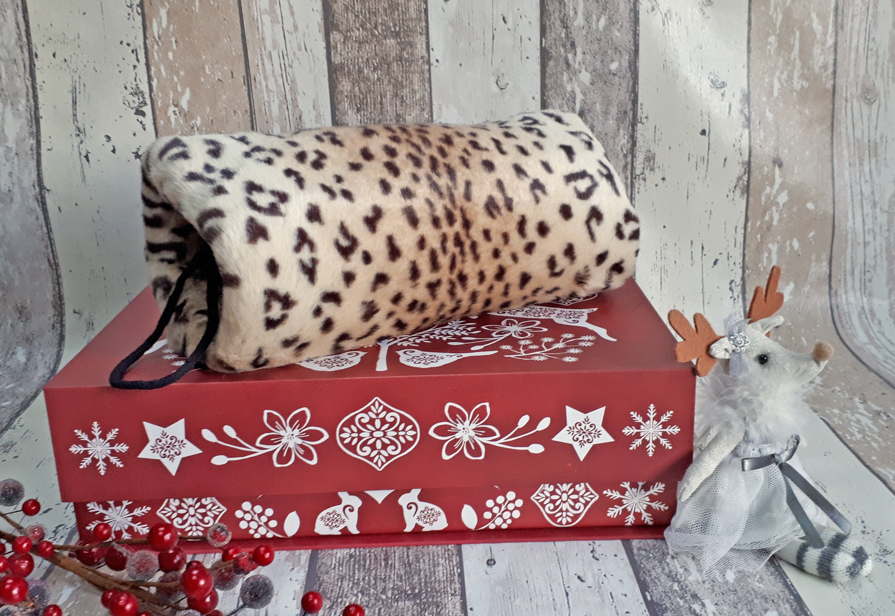 Snow Leopard Faux fur Headbands & Muff Leopard Fur Headband - Etsy main image 4