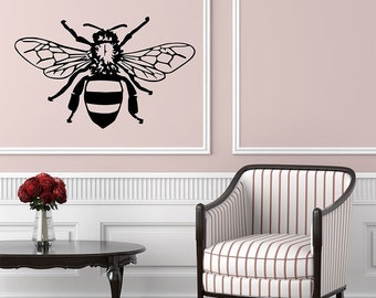 Honey bee decal, Insect wall art, Bug mural sticker