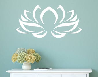 Lotus flower decal, Yoga studio sticker, Meditation wall art