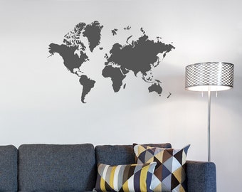 Explore the world with our stunning vinyl world map wall decal - Perfect for travel enthusiasts!