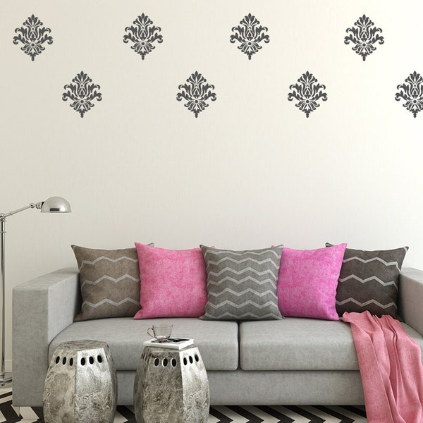 Damask Wall Decals Etsy
