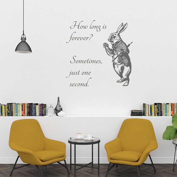 White rabbit quote, Wonderland wall decal, C S Lewis sticker