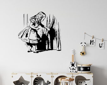 Alice and the door, Adventures In Wonderland, Vinyl wall decal