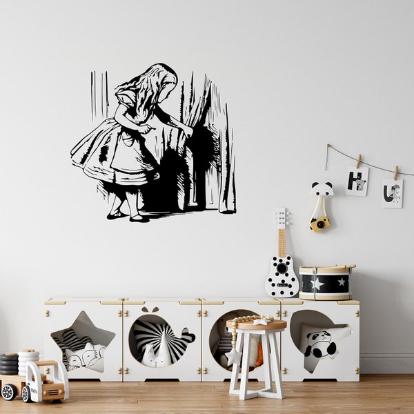 Alice and the door, Adventures In Wonderland, Vinyl wall decal