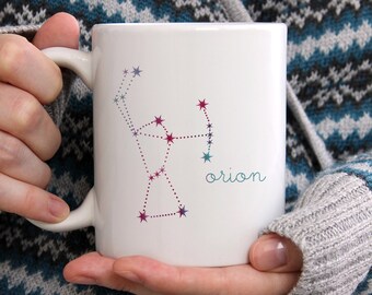 Drink in the Magic of the Night Sky with Orion Constellation Ceramic Mug, Astronomy gift idea