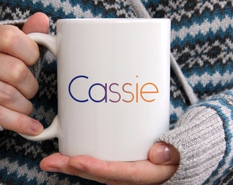 Printed mug with name personalised gift perfect for birthday personalised with any name gift for coffee lover or tea drinker