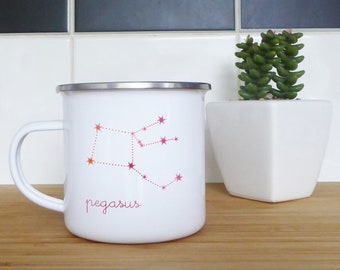 Pegasus constellation enamel mug - Embrace your inner celestial with this Pegasus mug, Constellation gift, Astronomer