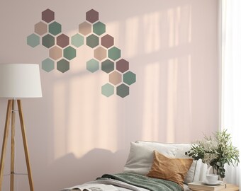 Nursery wall stickers hexagon shape fabric wall decals wall art geometric nursery pattern eco-friendly non toxic stickers for kids bedrooms