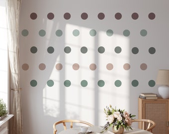 Printed polka dot fabric nursery wall stickers neutral tone decals eco-friendly wall stickers for bedrooms playrooms and living areas