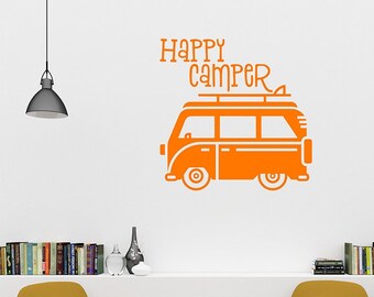 Happy Camper Wall Decal - Bring Joyful Adventure to Your Space