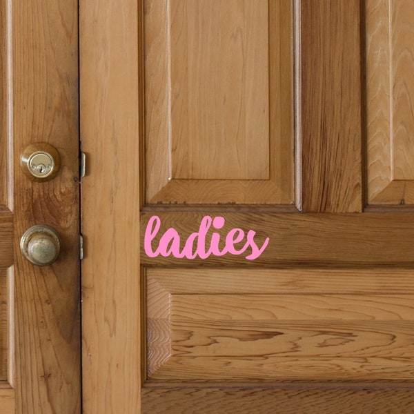 Ladies, Vinyl Door Decal - 25 Colours - Free Application Tool Included