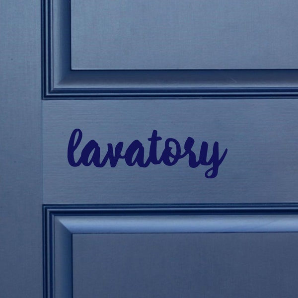 Lavatory, Vinyl Door Decal - 25 Colours - Free Application Tool Included