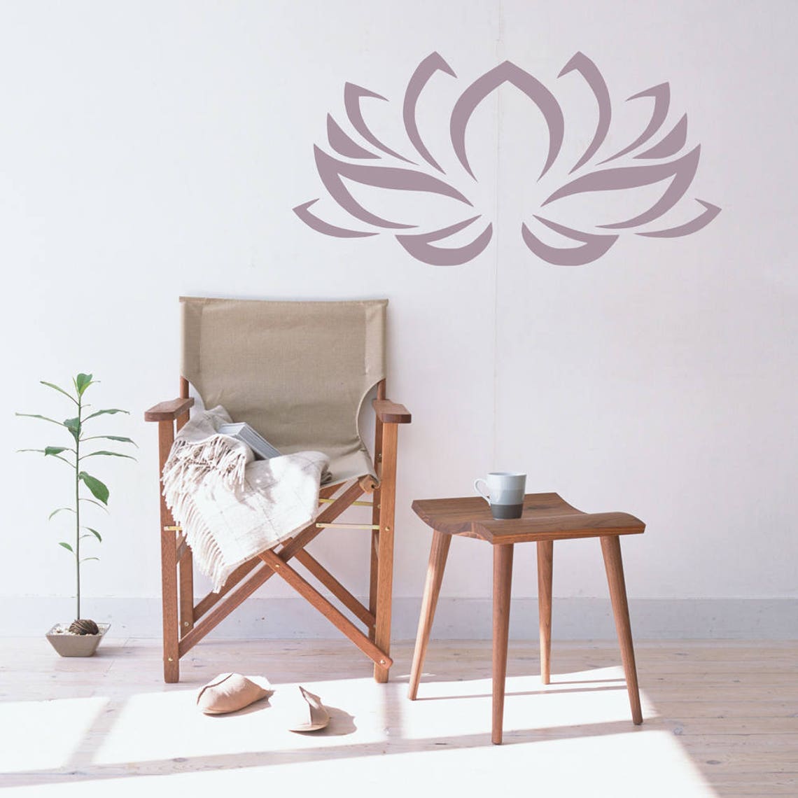 Lotus Sticker Wall Decal Lotus Flower Yoga Decal Lotus Etsy