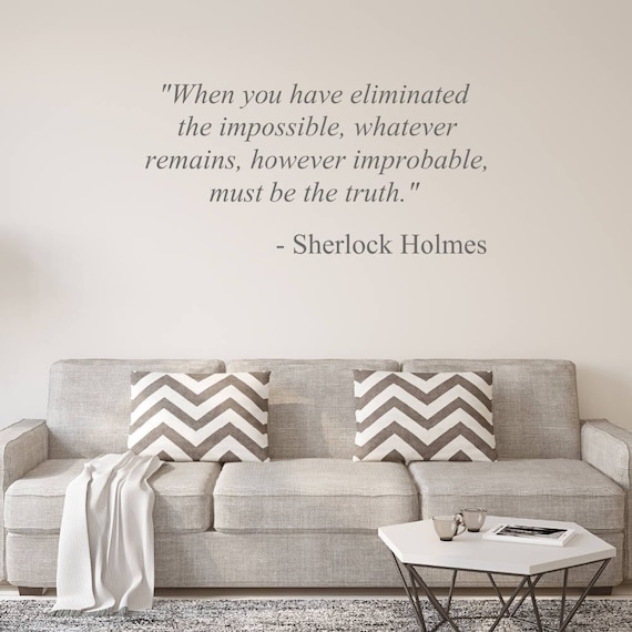 Citation De Sherlock Holmes Elimine Limpossible Arthur Etsy Canada
