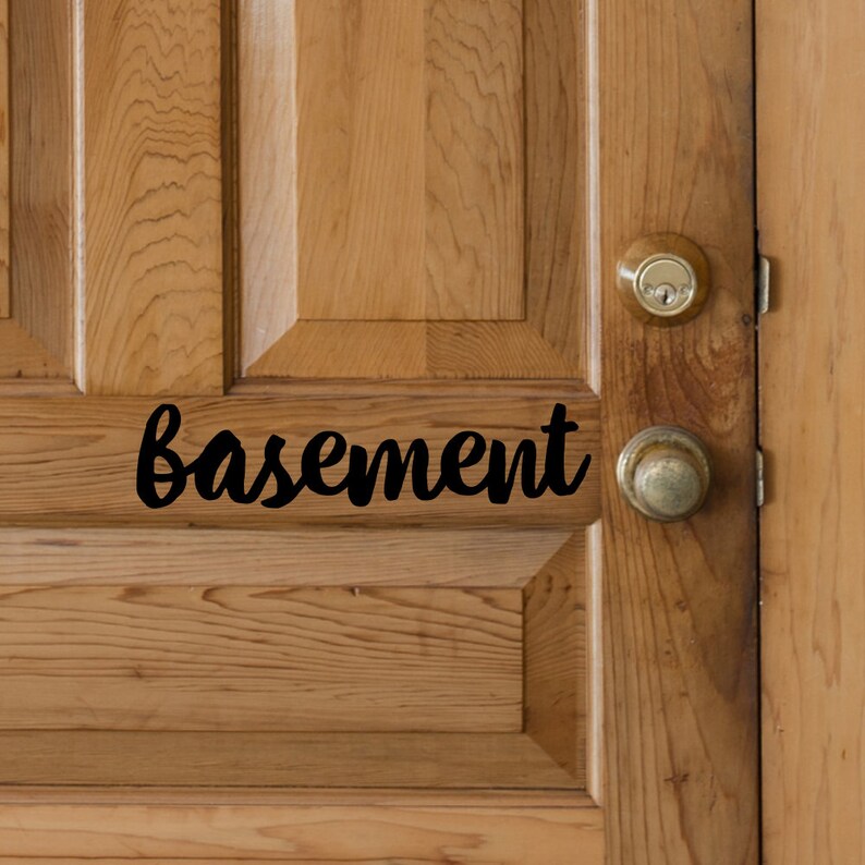Door Sign Basement Sticker Basement Basement Decal Basement Sign Door Label Door Sticker Door Stickers Door Decal Vinyl Decal