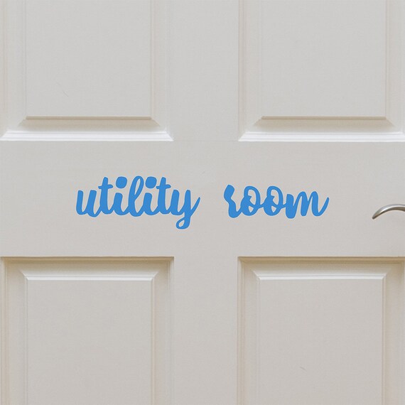 Utility Room Door Decal Door Sticker Door Sign Room Decal Etsy