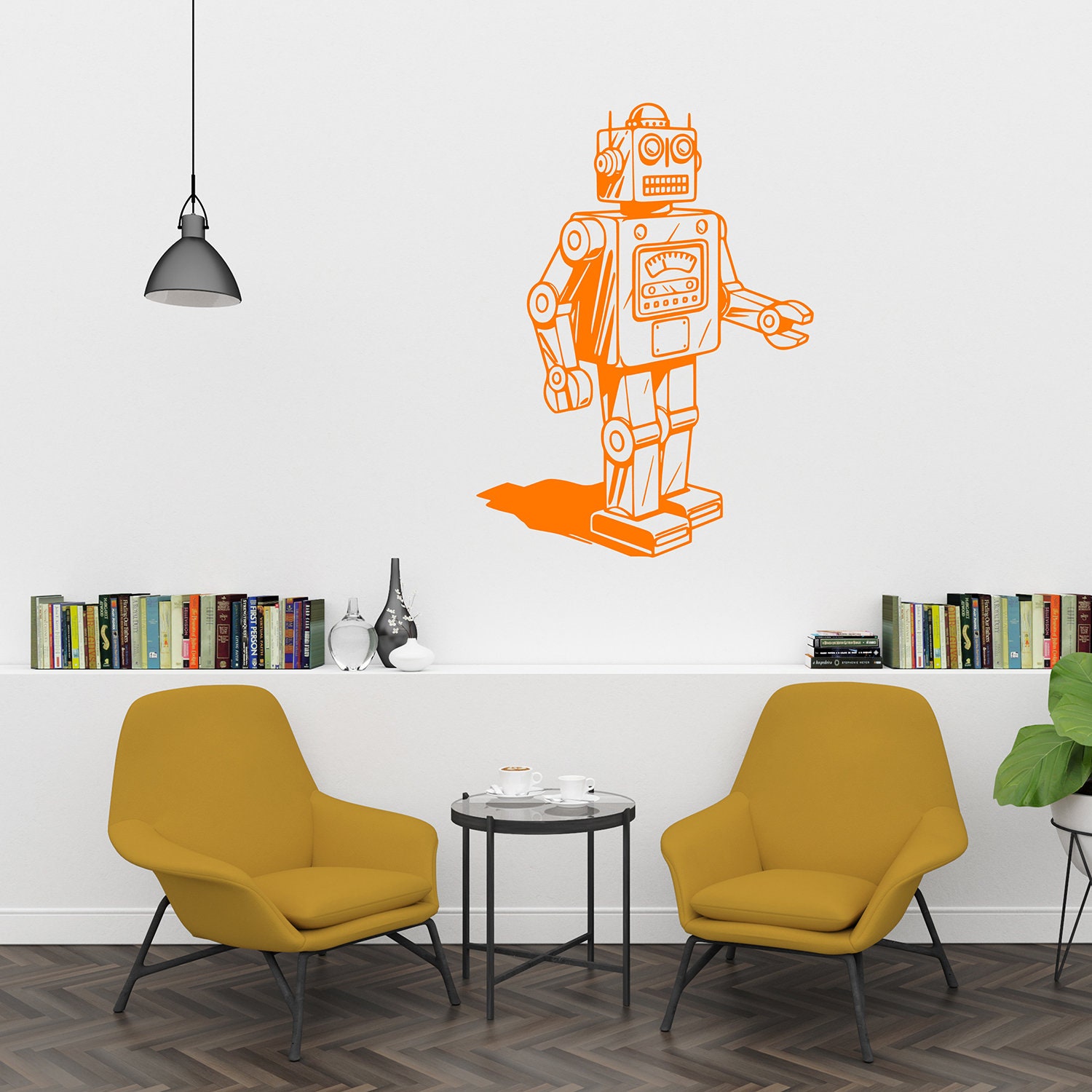 Retro Robot Wall Decal 1950's Style Robot Atomic Age Decal Toy Decal  Boy's Bedroom Wall Decal Home Decor Wall Stickers Z697 - AliExpress