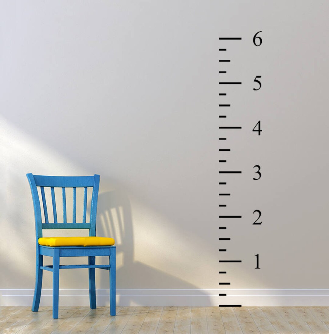 6ft Height Chart Decal Vintage Style Ruler Children's Bedroom Décor