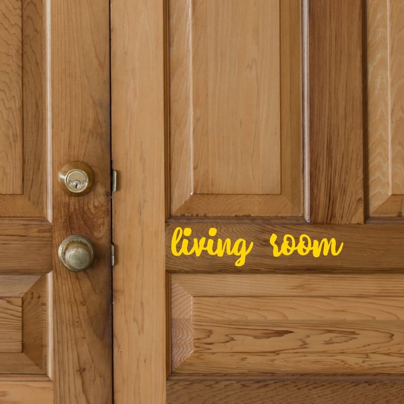 Living Room Sign Door Sticker Living Room Sticker Living Room Living Room Decal Door Label Door Decal Vinyl Decal Door Sign
