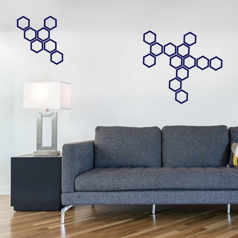 Geometric Stickers Stickers Confetti Decal Wall Pattern Decals Set of 50 Hexagons Hexagon Geometric Decal Hollow Hexagon Wall Stickers