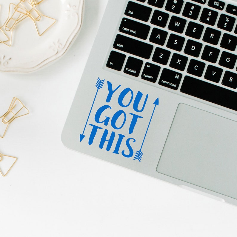 You got this vinyl laptop decal in sky blue