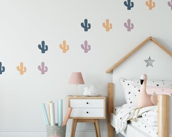Kids room wall decals cactus pattern reusable fabric wall stickers reusable nursery wall stickers desert theme home décor