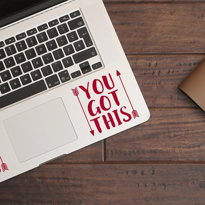 You got this vinyl laptop decal in wine red